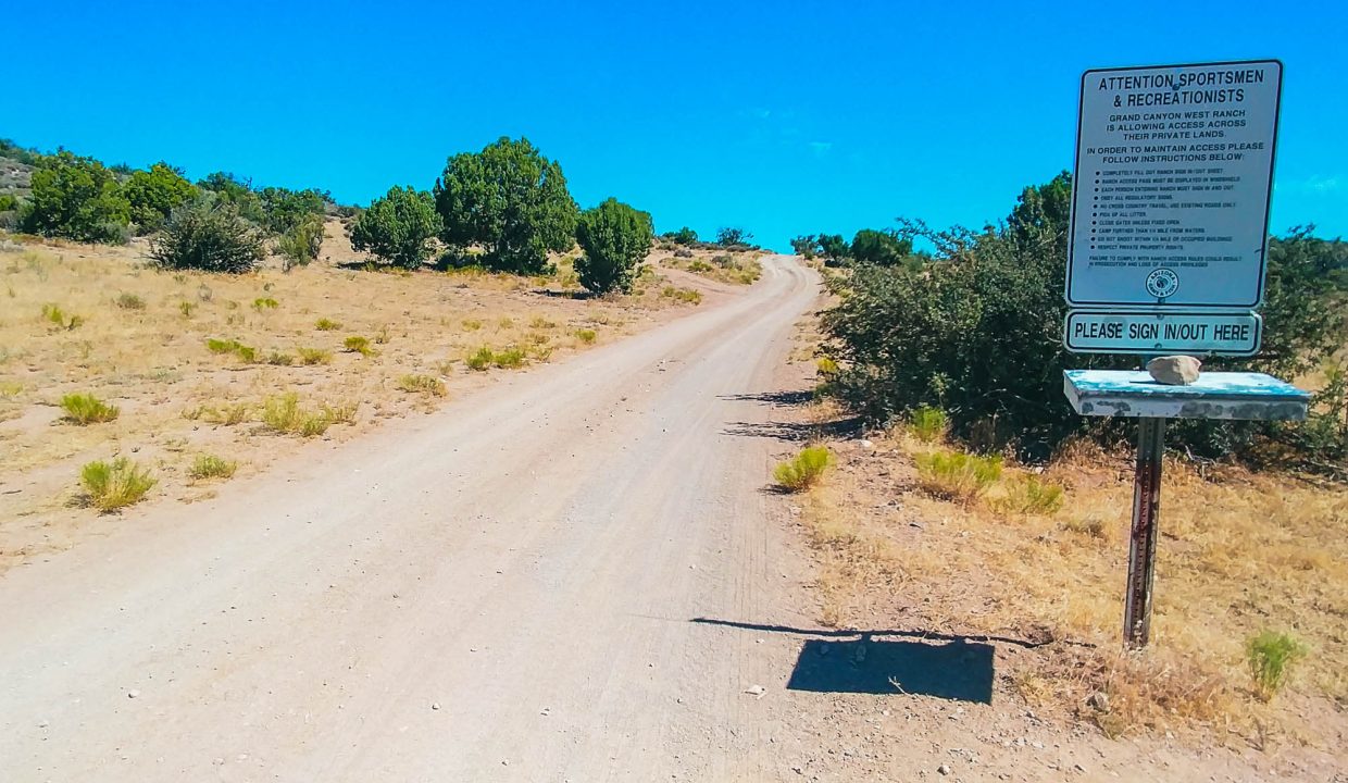 Looking North along the access rd